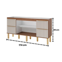 Ver imagem 5 de Gabinete de Cozinha 4 Gavetas Ripado 174cm Madeira 100% Mdf:freijó/titanium