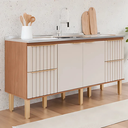 Ver imagem 7 de Gabinete de Cozinha 4 Gavetas Ripado 174cm Madeira 100% Mdf:freijó/titanium