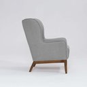 Ver imagem 5 de Poltrona Decorativa Realeza Base Madeira Linho Cinza Elefante - Larbelle