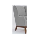 Ver mais imagens de Poltrona Decorativa Realeza Base Madeira Linho Cinza Elefante - Larbelle