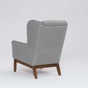 Ver imagem 7 de Poltrona Decorativa Realeza Base Madeira Linho Cinza Elefante - Larbelle