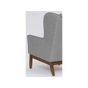 Ver imagem 4 de Poltrona Decorativa Realeza Base Madeira Linho Cinza Elefante - Larbelle