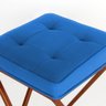 Conjunto 2 Banquetas Tokyo com 2 Puffs Base Bronze Suede Azul Royal - 10