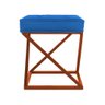 Conjunto 2 Banquetas Tokyo com 2 Puffs Base Bronze Suede Azul Royal - 6