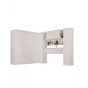 Ver imagem 2 de Guarda Roupa Casal Modulado de Canto 9 Portas de Bater 2 Gavetas MDP Branco Multimóveis 196cm