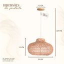 Ver mais imagens de 2 Pendente em Rattan Fibra Natural Ø 50 cm Sala Vito NAT78
