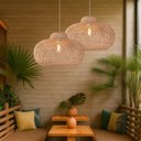Ver imagem 1 de 2 Pendente em Rattan Fibra Natural Ø 50 cm Sala Vito NAT78