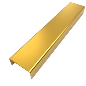 Perfil Listelo "u", Aço Inox 304, Brilho, Dourado - 9 X 20 X 9 X 2000mm