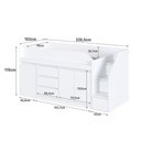 Ver imagem 5 de Cama Infanto Juvenil BI842BCBC com Escrivaninha e Balcão MDP Branco Solteiro Completa Móveis