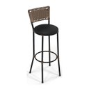 Ver imagem 2 de Kit 2 Bancos Alto Com Encosto Juncado Bar Balcao Bistro Cozinha Americana