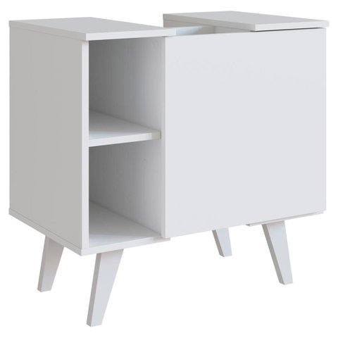 Gabinete Banheiro para Pia de Coluna 1 Porta B86 Branco Novam