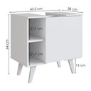Ver imagem 4 de Gabinete Banheiro para Pia de Coluna 1 Porta B86 Branco Novam