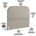 Ver imagem 5 de Cabeceira Cama Box King 195cm Lanna com Puff Recamier Doha W01 Linho Bege - Lyam Decor
