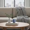 Ver imagem 5 de Adorno Decorativo de Cerâmica Azul 10x10x10cm Enfeite Mesa Estante Sala Aparador