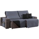 Ver imagem 1 de Protetor de Sofá Retrátil Shield Hipercal 400 Fios Dupla Face 2,40m - Cinza/preto Mr Enxovais Retrat