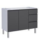 Ver imagem 1 de Gabinete de Aço Para Pia 120 Gaia 3 Gavetas Flat Cozimax Preto