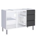 Ver imagem 2 de Gabinete de Aço Para Pia 120 Gaia 3 Gavetas Flat Cozimax Preto