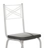 Conjunto De Mesa Tubular Malva 75X75 cm Vidro Branco Com 4 Cadeiras 119 Branco Assento Platina Artef - 3