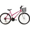 Bicicleta Athor Aro 26 18 Marchas Model com Cestão Rosa - 1