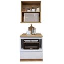 Ver imagem 4 de Cozinha Completa Modulada 2 Peças 1 Porta 1 Gaveta com Rodapé Norten Branco/Nature