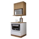 Ver imagem 2 de Cozinha Completa Modulada 2 Peças 1 Porta 1 Gaveta com Rodapé Norten Branco/Nature