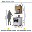 Ver imagem 3 de Cozinha Completa Modulada 2 Peças 1 Porta 1 Gaveta com Rodapé Norten Branco/Nature