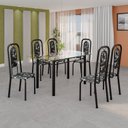 Ver imagem 1 de Conjunto de Mesa Tubular com 6 Cadeiras Lara Preto
