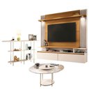 Ver imagem 1 de Home Suspenso Cosmo Cinamomo Off White e Aparador Infinity e Mesa de Centro Sky com Tampo de Vidro