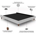 Ver imagem 5 de Cabeceira Queen Nilo 160cm com Cama Pés Madeira Suném P05 Linho Cinza Claro Bouclê Cru - Lyam Decor