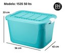 Ver imagem 2 de Caixa Organizadora Container 50 Trava/roda Plasnorthon
