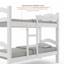 Ver imagem 5 de Beliche Solteiro 100% MDF com Grade de Segurança Absolut Branco