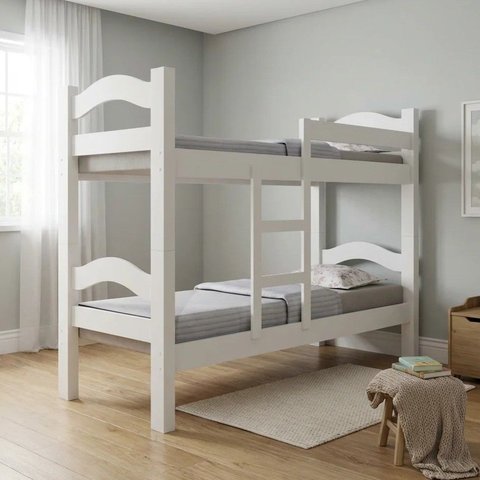 Beliche Solteiro 100% MDF com Grade de Segurança Absolut Branco