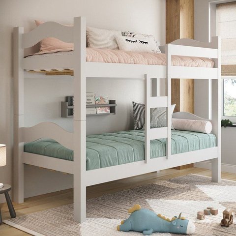 Beliche Solteiro 100% MDF com Grade de Segurança Absolut Yescasa Branco