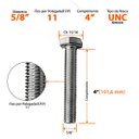 Ver imagem 2 de Parafuso Sextavado 5/8 x 4 Rosca Inteira Zincada 20 Pç Diversas