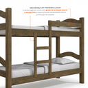 Ver imagem 5 de Beliche Solteiro 100% MDF com Grade de Segurança Absolut Jequitibá