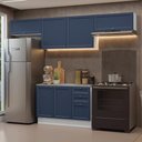 Ver imagem 1 de Armário de Cozinha Completa 280 Cm Vik Madesa 01 Branco/azul