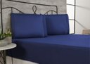 Ver imagem 4 de Lençol Casal King 3 Peças 400 Fios Ponto Palito - AZUL