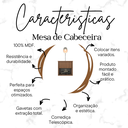 Ver imagem 7 de Kit 2 Mesas de Cabeceira Suspensa Retrô 1 Gaveta 100% Mdf Plancasa:louro Freijó