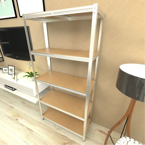 Estante de Livros 5 Nivieis com Mdf Cru Reforçada 180x90x37 40 Kg por Nivel