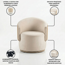 Ver imagem 5 de Poltrona Giratória Orgânica Capri Compose Veludo Corino Design Redondo Luxo P/ Leitura Sala Quarto R