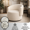 Ver imagem 3 de Poltrona Giratória Orgânica Capri Compose Veludo Corino Design Redondo Luxo P/ Leitura Sala Quarto R