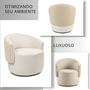 Ver imagem 2 de Poltrona Giratória Orgânica Capri Compose Veludo Corino Design Redondo Luxo P/ Leitura Sala Quarto R