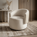 Ver imagem 1 de Poltrona Giratória Orgânica Capri Compose Veludo Corino Design Redondo Luxo P/ Leitura Sala Quarto R