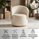 Ver imagem 4 de Poltrona Giratória Orgânica Capri Compose Veludo Corino Design Redondo Luxo P/ Leitura Sala Quarto R