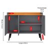 Aparador Buffet 3 Portas 90cm Cantinho Café Sala Jantar Recepção Pequena Wood New Cinza/Cinamomo - 6