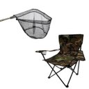 Ver imagem 1 de Kit Cadeira Dobrável Camuflado Porta Copos + Puça 2,76 Metro
