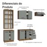 Armário de Cozinha Completa 270cm Rustic/cinza Agata Madesa 11 - 4