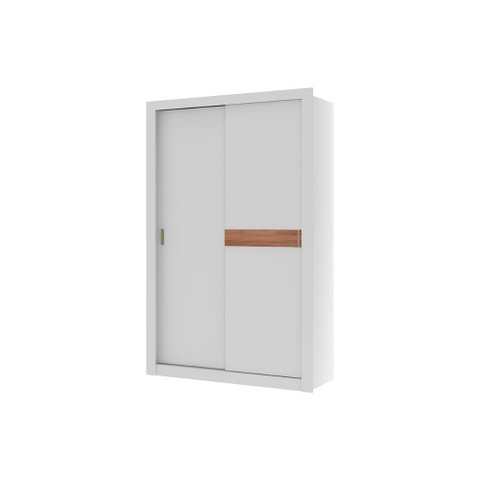 Guarda Roupa Solteiro 2 Portas de Correr e 2 Gavetas Vivacce 835 Flex Branco ou Branco C/ Freijo -