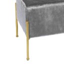 Ver imagem 3 de Puff Banqueta Industrial Dourada Lice Veludo Tresse Cinza E02 - D’Rossi