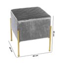 Ver imagem 4 de Puff Banqueta Industrial Dourada Lice Veludo Tresse Cinza E02 - D’Rossi